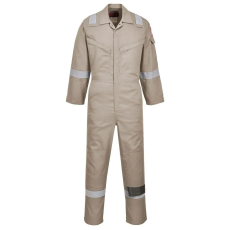 Portwest Vékony és könnyű pamut lángálló és antisztatikus overall - Portwest Bizflame Plus FR21 - Khaki, XXL