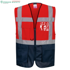 Portwest Warsaw vezetői mellény - Piros/Navy láthatósági ruházat