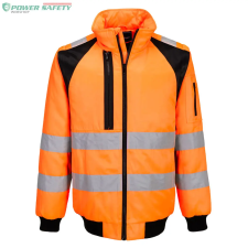 Portwest WX2 Hi-Vis -in-1 Pilóta dzseki - Narancs/Fekete láthatósági ruházat