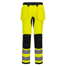 Portwest WX2 Hi-Vis nadrág lezippzározható lengőzsebbel Yellow/Black 38 láthatósági ruházat