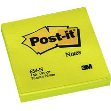 POST-IT 3M 654-NY öntapadó jegyzettömb Négyszögletes Sárga 100 lapok (3134375221382) post-it