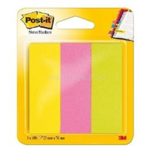 POST-IT Post-i 25x76mm 3 szín/csomag hagyományos színes jelölőlap (7100172769) post-it