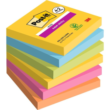 POST-IT super sticky carnival 76x76mm 90lapos 4+2db vegyes jegyzettömb post-it
