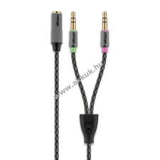Powery Audio kábel Cabstone 3,5mm jack alj + 2db 3,5mm jack csatl.  notebook-headset adapter kábel és adapter