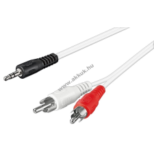 Powery Audio kábel Goobay 50cm - audió 3,5mm jack > 2db RCA iPod/okostelefon/MP3-lejátszó fehér kábel és adapter