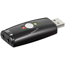 Powery Goobay USB 2.0 hangkártya  Audio/Headset adapter  mikrofon némító kapcsolóval hangkártya