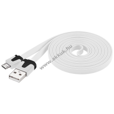 Powery Goobay USB kábel 2.0  micro USB csatlakozóval 2m fehér kábel és adapter