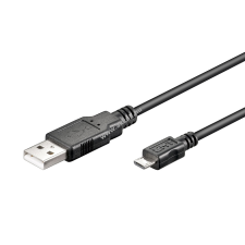 Powery Goobay USB kábel (USB 2.0) micro USB csatlakozóval 3m fekete kábel és adapter