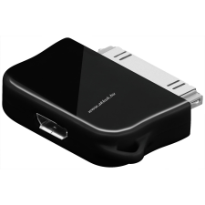 Powery USB-adapter Micro-USB -> iPhone  iPod, iPhone, vagy iPad fekete (nem Apple Lightning csatlakozó) tablet kellék