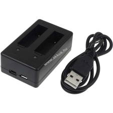 Powery USB-Akkutöltő 2db akkuhoz GoPro Hero4+ videókamera akkumulátor töltő