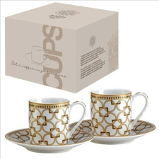 Pozzi Milano Porcelán eszpresszócsésze+alj 80ml, 2 személyes, dobozban, Déco bögrék, csészék