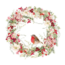  PPD.C333003129 Beautiful Christmas Wreath papírszalvéta 33x33cm, 20db-os papírárú, csomagoló és tárolóeszköz