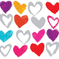 PPD Paper Hearts white papírszalvéta 33x33cm,20db-os konyhai eszköz