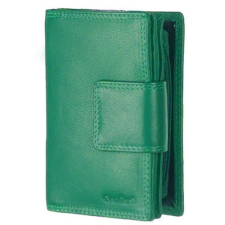  Praktikus elrendezésű, jól használható fűzöld színű bőr pénztárca Gina Monti pénztárca