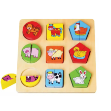 PRC Fa Puzzle felező, párosító játék - Formalap Háziállatos B puzzle, kirakós