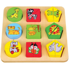 PRC Fa Puzzle felező, párosító játék - Formalap Vadállatos puzzle, kirakós