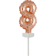 PRC Rose Gold 8-as szám fólia lufi tortára 13 cm party kellék