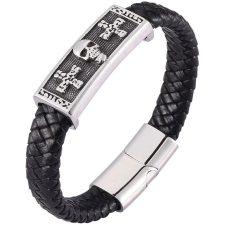 Predator Q1 bőr karkötő - koponya 19,5cm PD0483-2/V (8596544005219) karkötő
