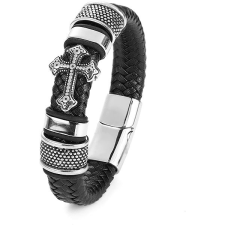 Predator Q1 Riverstone Férfi karkötő, fekete, kereszt karkötő