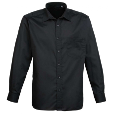 Premier Férfi ing Premier PR200 Men'S Long Sleeve poplin Shirt -L/XL, Black