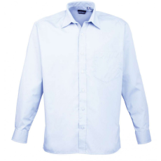 Premier Férfi ing Premier PR200 Men'S Long Sleeve poplin Shirt -L/XL, Light Blue