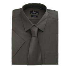 Premier Férfi ing Premier PR202 Men'S Short Sleeve poplin Shirt -M/L, Dark Grey