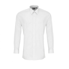 Premier Férfi ing Premier PR204 Men’S Long Sleeve Fitted poplin Shirt -L, White