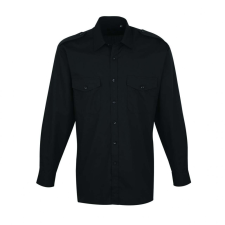 Premier Férfi ing Premier PR210 Men’S Long Sleeve pilot Shirt -L/XL, Black férfi ing