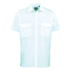 Premier Férfi ing Premier PR212 Men’S Short Sleeve pilot Shirt -2XL/3XL, Light Blue