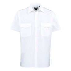 Premier Férfi ing Premier PR212 Men’S Short Sleeve pilot Shirt -S/M, White