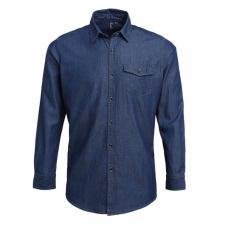 Premier Férfi ing Premier PR222 Men’S Jeans Stitch Denim Shirt -3XL, Indigo Denim férfi ing