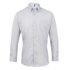Premier Férfi ing Premier PR234 Men’S Long Sleeve Signature Oxford Shirt -M/L, Silver