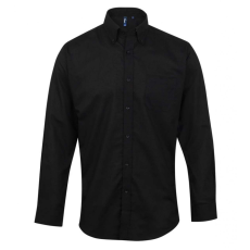 Premier Férfi ing Premier PR234 Men’S Long Sleeve Signature Oxford Shirt -XL/2XL, Black