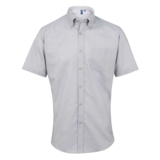 Premier Férfi ing Premier PR236 Men’S Short Sleeve Signature Oxford Shirt -2XL/3XL, Silver