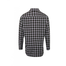 Premier Férfi ing Premier PR250 Mulligan' Check - Men'S Long Sleeve Cotton Shirt -2XL, Steel/Black
