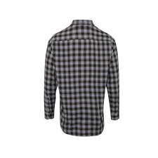 Premier Férfi ing Premier PR250 Mulligan&#039; Check - Men&#039;S Long Sleeve Cotton Shirt -3XL, Steel/Black férfi ing