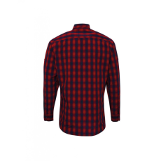 Premier Férfi ing Premier PR250 Mulligan' Check - Men'S Long Sleeve Cotton Shirt -S, Red/Navy