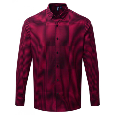 Premier Férfi ing Premier PR252 Maxton&#039; Check Men&#039;S Long Sleeve Shirt -2XL, Black/Red férfi ing