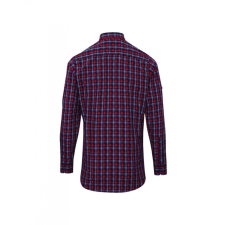 Premier Férfi ing Premier PR256 Sidehill&#039; Check - Men&#039;S Long Sleeve Cotton Shirt -S, Navy/Red férfi ing