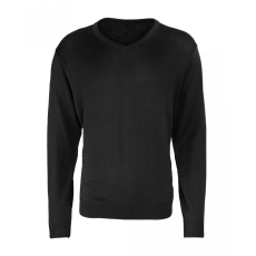 Premier Férfi Premier PR694 Men'S Knitted v-neck Sweater -4XL, Black