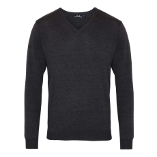 Premier Férfi Premier PR694 Men'S Knitted v-neck Sweater -L, Charcoal