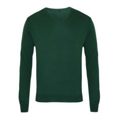 Premier Férfi Premier PR694 Men'S Knitted v-neck Sweater -XS, Bottle