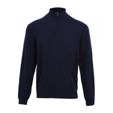 Premier Férfi Premier PR695 Men'S Quarter-Zip Knitted Sweater -3XL, Navy