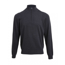 Premier Férfi Premier PR695 Men&#039;S Quarter-Zip Knitted Sweater -M, Charcoal férfi pulóver, kardigán