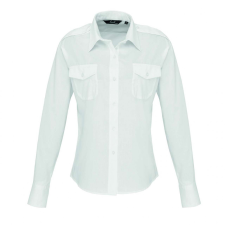Premier Női blúz Premier PR310 Women&#039;S Long Sleeve pilot Shirt -L, White blúz
