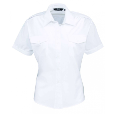 Premier Női blúz Premier PR312 Women'S Short Sleeve pilot Shirt -5XL, White