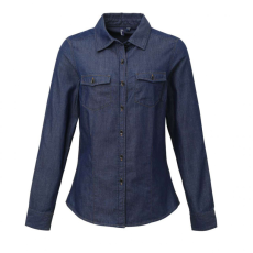 Premier Női blúz Premier PR322 Women'S Jeans Stitch Denim Shirt -3XL, Indigo Denim