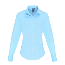 Premier Női blúz Premier PR344 Women&#039;S Stretch-Fit Cotton poplin Long Sleeve Shirt -3XL, Pale Blue blúz