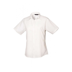 Premier Női Premier PR302 Women'S Short Sleeve poplin Blouse -4XL, White