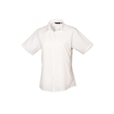 Premier Női Premier PR302 Women&#039;S Short Sleeve poplin Blouse -S, White blúz